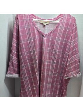 Misia Pink Plaid Tunic Top